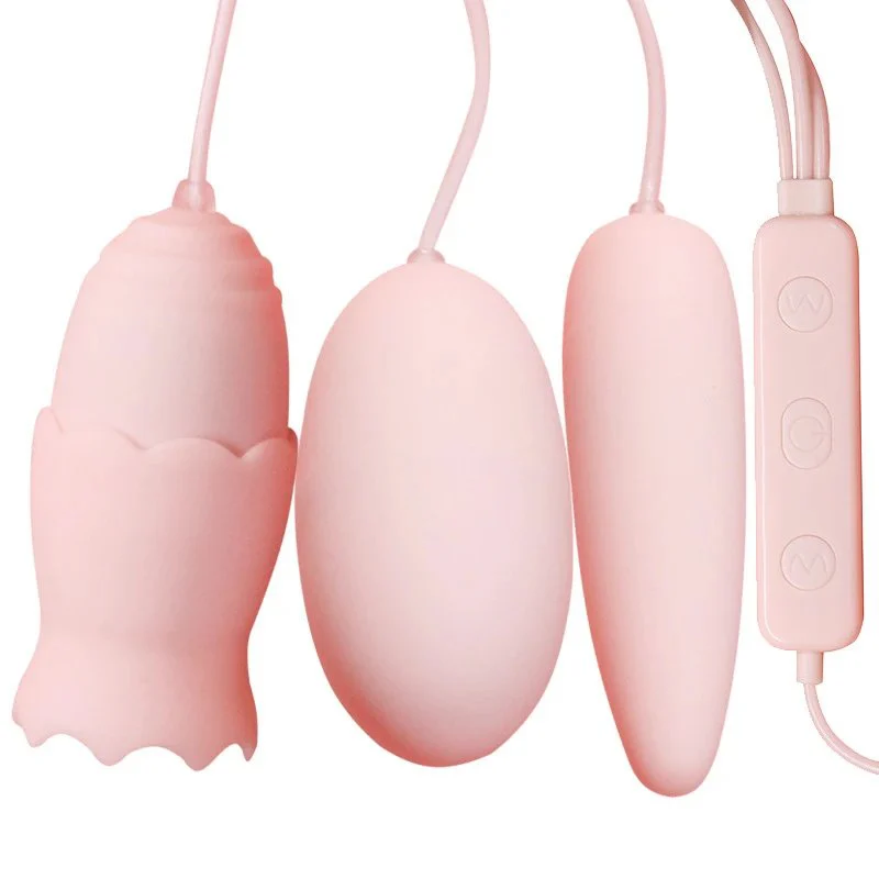 New Style 3-in-1 Tongue Licking Vibrating Toy Clitoris Massager Egg Nipper Dual Sucking Vibrator for Women Sex Toys