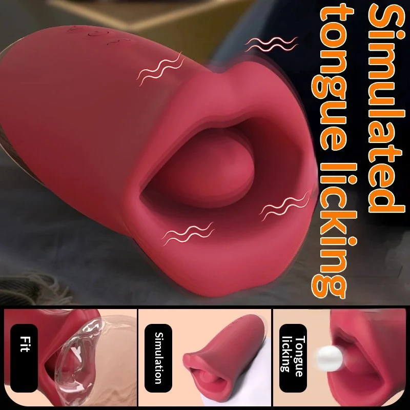 Pinch vibration stimulator simulation big mouth tongue licking vibration female masturbator adult product