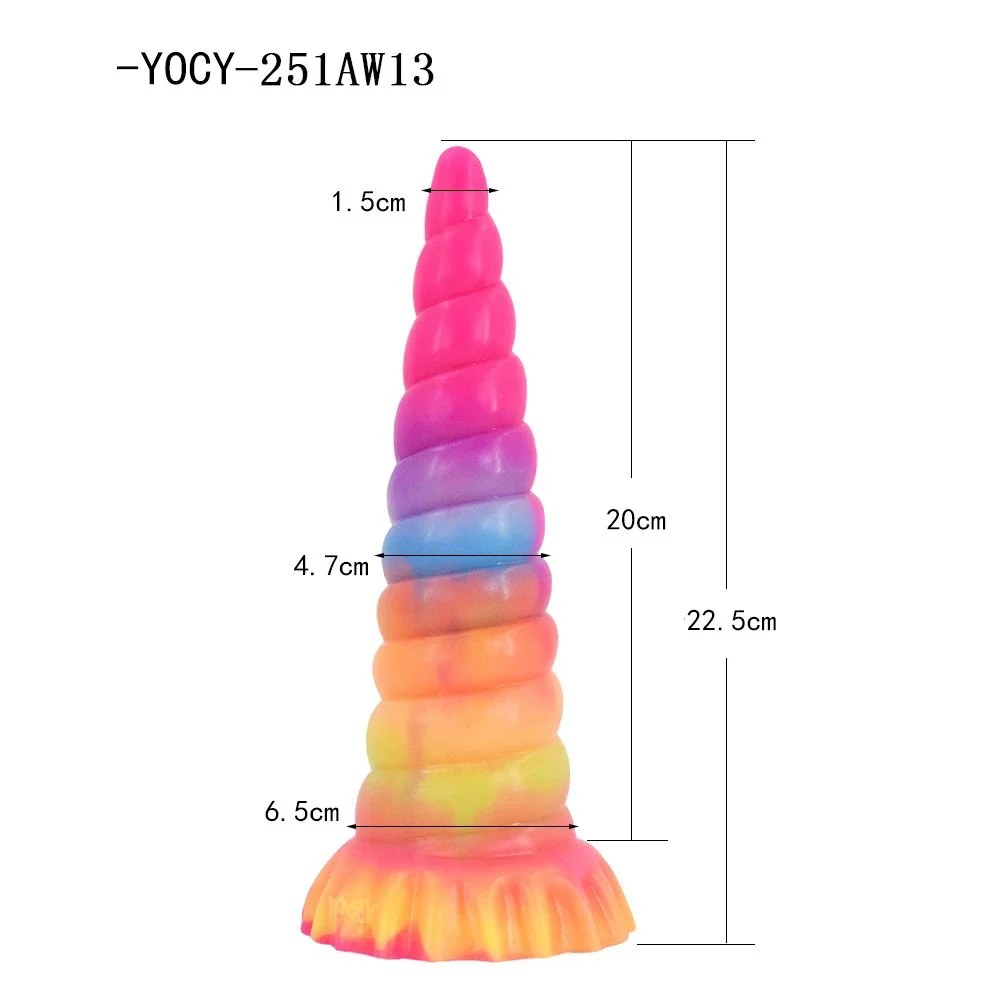 Big Size Unicorn Glow in Dark Dildos Adult Silicone Comfortable Realistic Suction Cup Anal Plug Penis Dildos for Women
