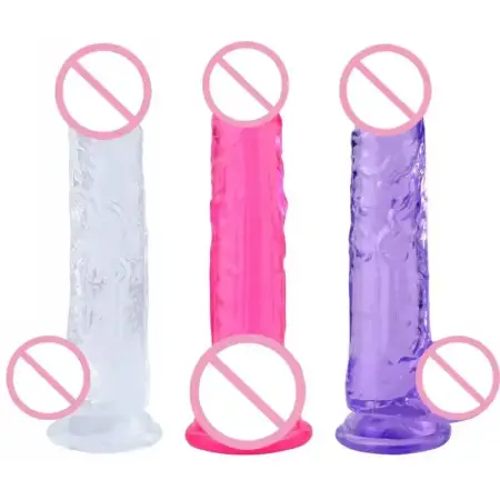 Crystal Jelly Dildo for Female Masturbation Realistic Dildo Suction Cup Transparent Anal Plug Sex Product