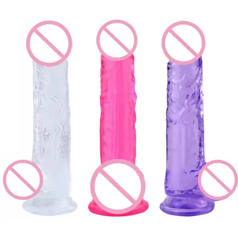 Crystal Jelly Dildo for Female Masturbation Realistic Dildo Suction Cup Transparent Anal Plug Sex Product
