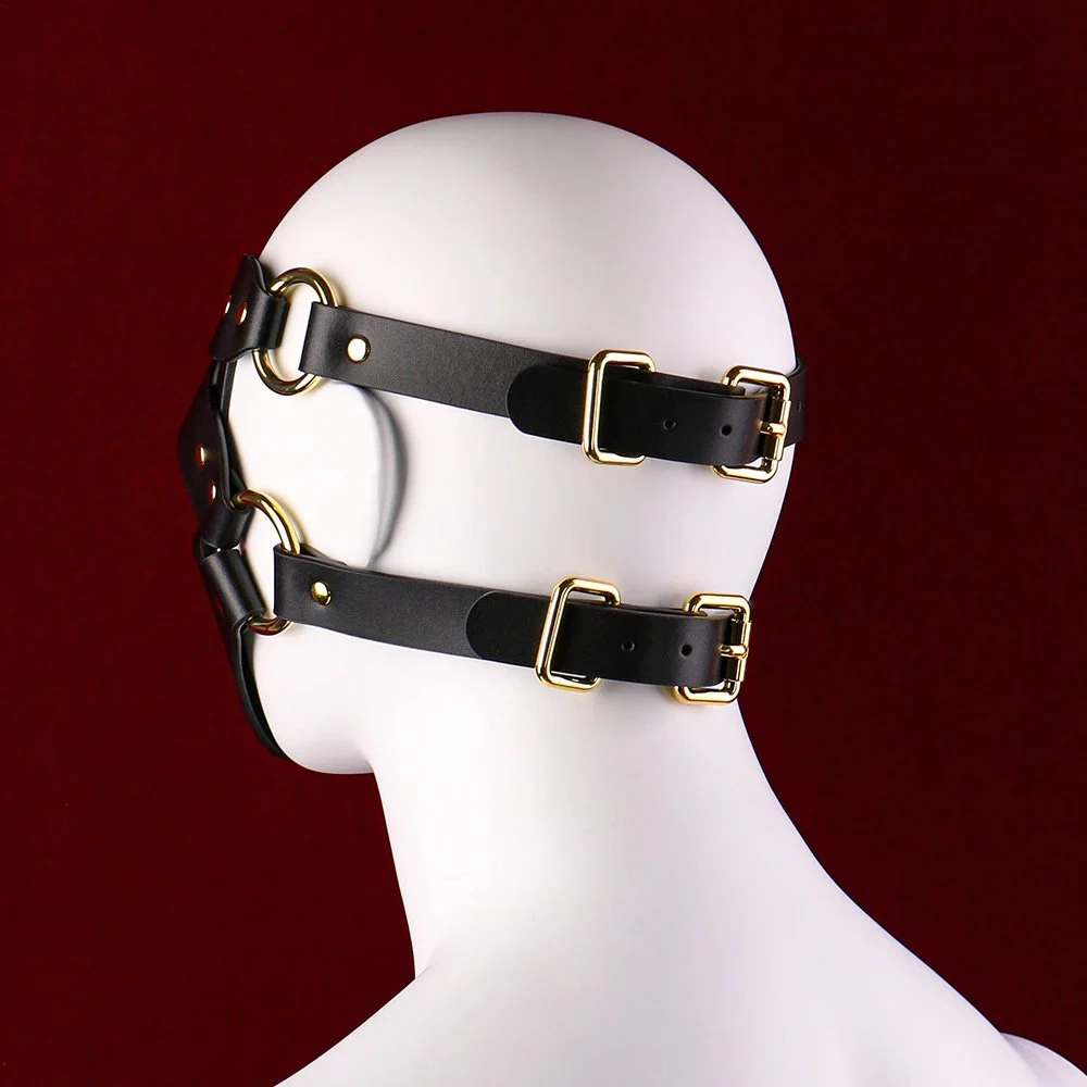 Comfortable Leather Mask with Adjustable Straps Two Colors Available for Fetish Role Play