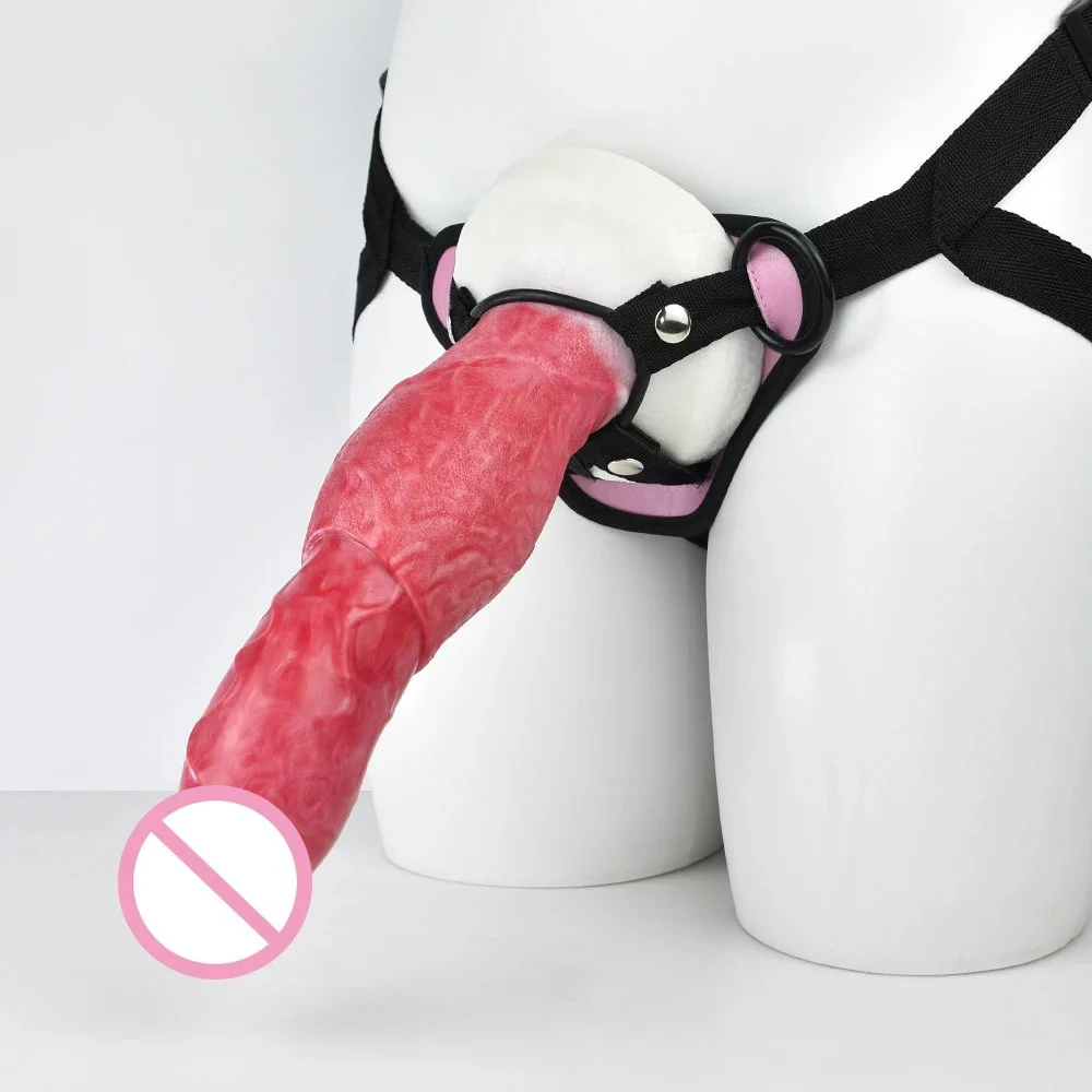 Red color Realistic Dildo 25.8 cm Penis Strapon Sex Toy Insertable Dildo Harness Penis Extender Mens Adult