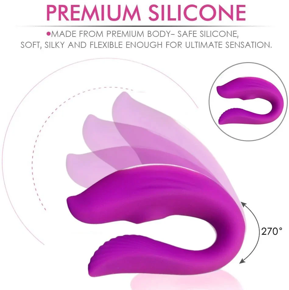 U-Shape Sucking Massager Wireless Remote Control Clitoral Vibrator USB Powered Dildo for Couples