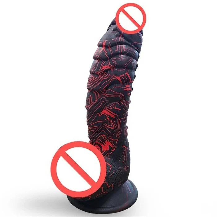 Colorful 7 Inch Dragon Scale Realistic Silicone and TPE Dildo Vibrator Soft Sex Toy for Women and Couples Adult Usage