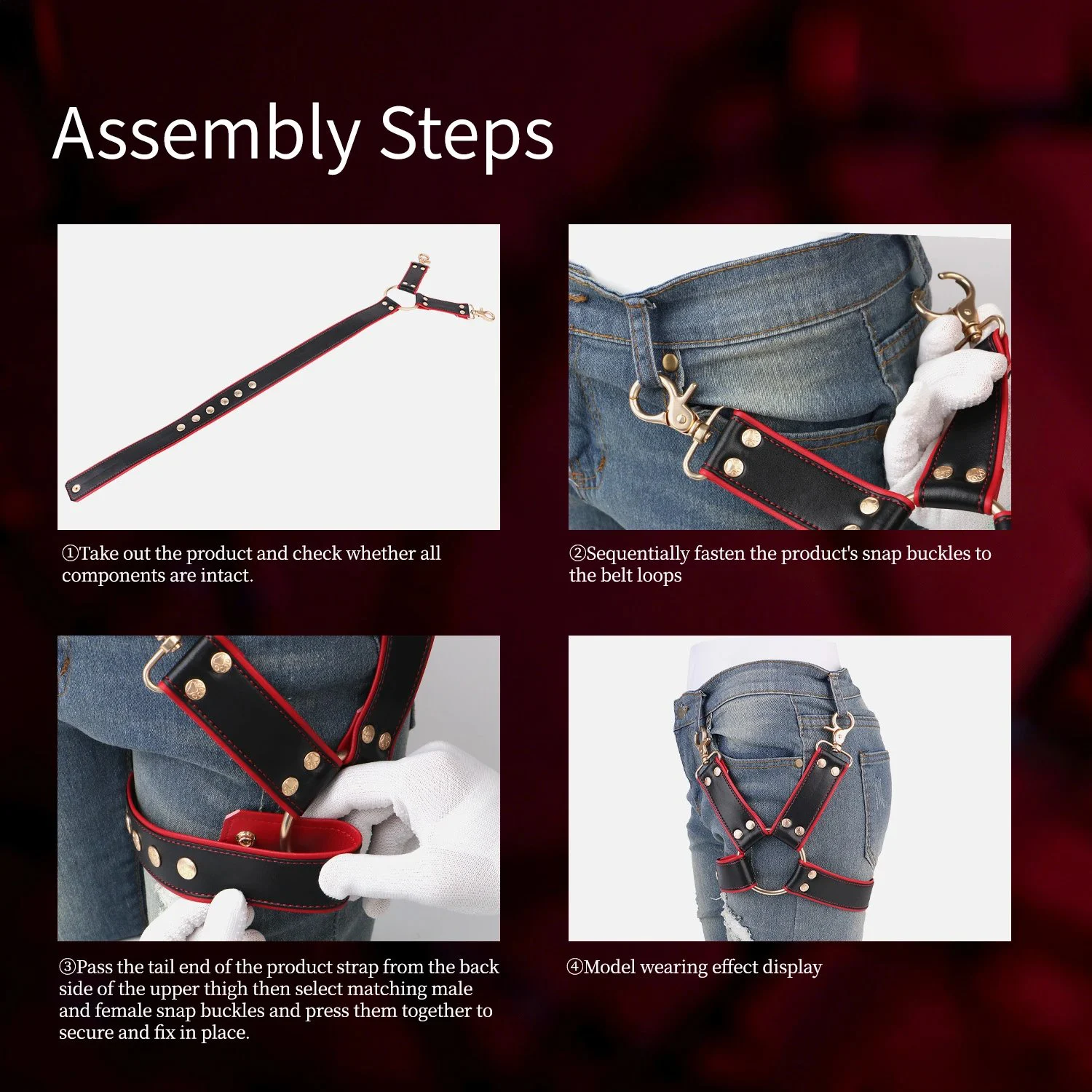 Crimson Thigh Oaths Thigh Cock Restraint for Adult Couples Leather Bondage Experience with Realistic Sensation