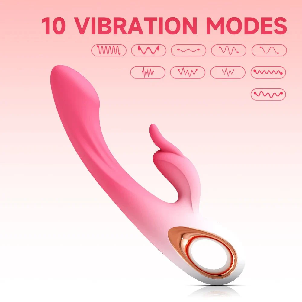USB Charger 10 Speed G Spot Soft Purple Double Rabbit Vibrator Sex Toy for Women