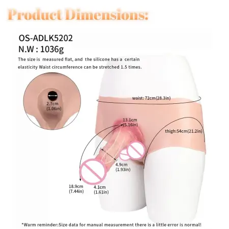 Men's Wearable Penis Leather Pants Medical Silicone Simulated Wearable Penis Briefs Effectively Increase Experience