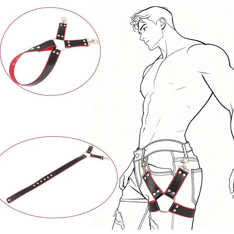 Crimson Thigh Oaths Thigh Cock Restraint for Adult Couples Leather Bondage Experience with Realistic Sensation