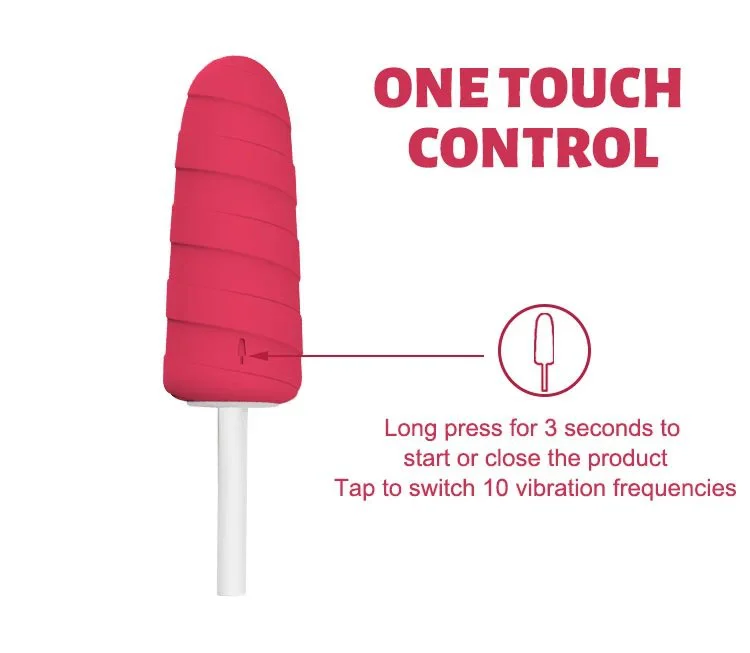 USB Charging Powerful Vibrating AV Wand 10 Frequency Vibrating Masturbation Ice Cream Vibrator for Female Sex Toys