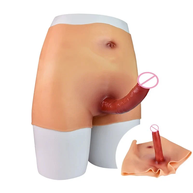 Penis Form Wearable Dildo Penis Silicone Pant With Dildo Realistic Skin Pants Strecthable Female Masturbator Sex Toy for Lesbian