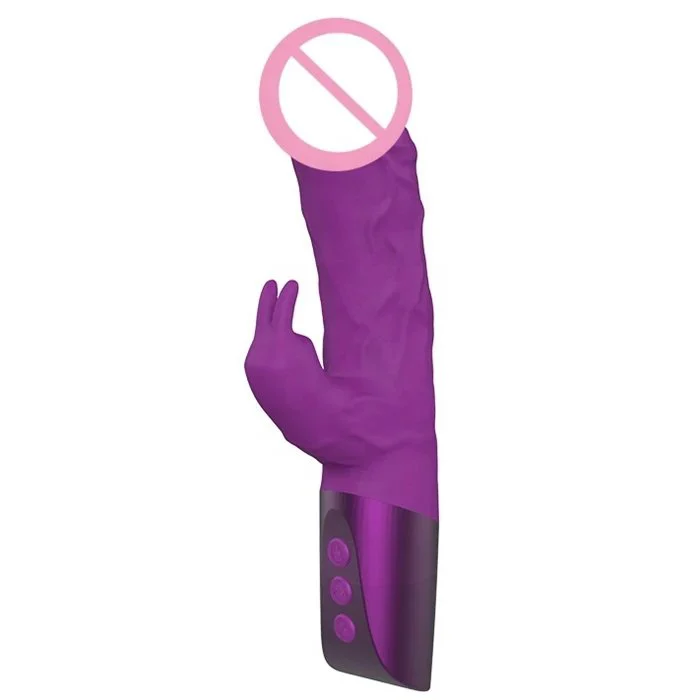 Textured Dildo Vibrator with Bunny Ear USB Power Supply Stimulating Vaginal Vibrator