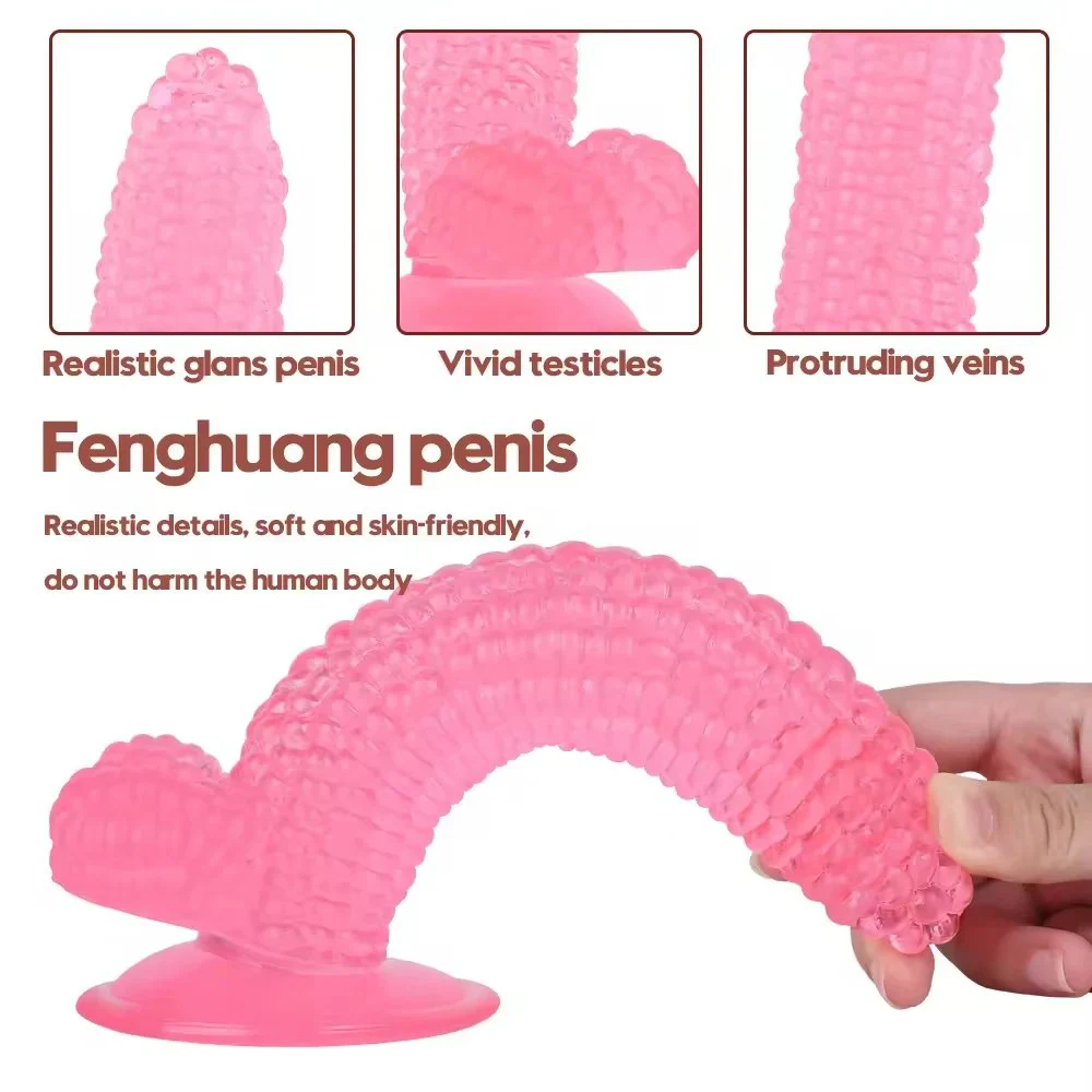 Corn Phallus Fruit Shape Crystal Black Jelly Dildo Anal Plug Eco-Friendly IPX6 Waterproof Sex Toy for Women and Men