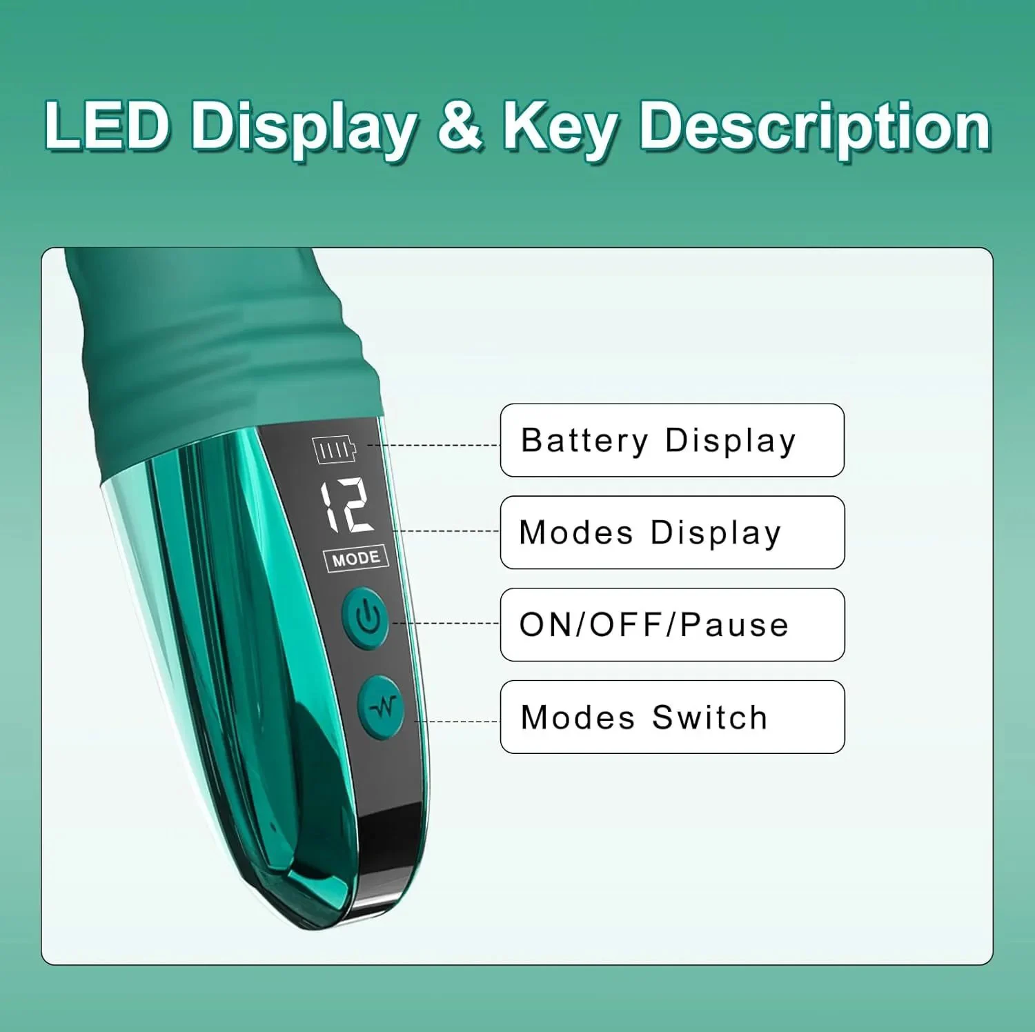 USB Rechargeable Sex Toy Realistic Silicone Women G Spot Dildo Vibrator with LCD Screen Display