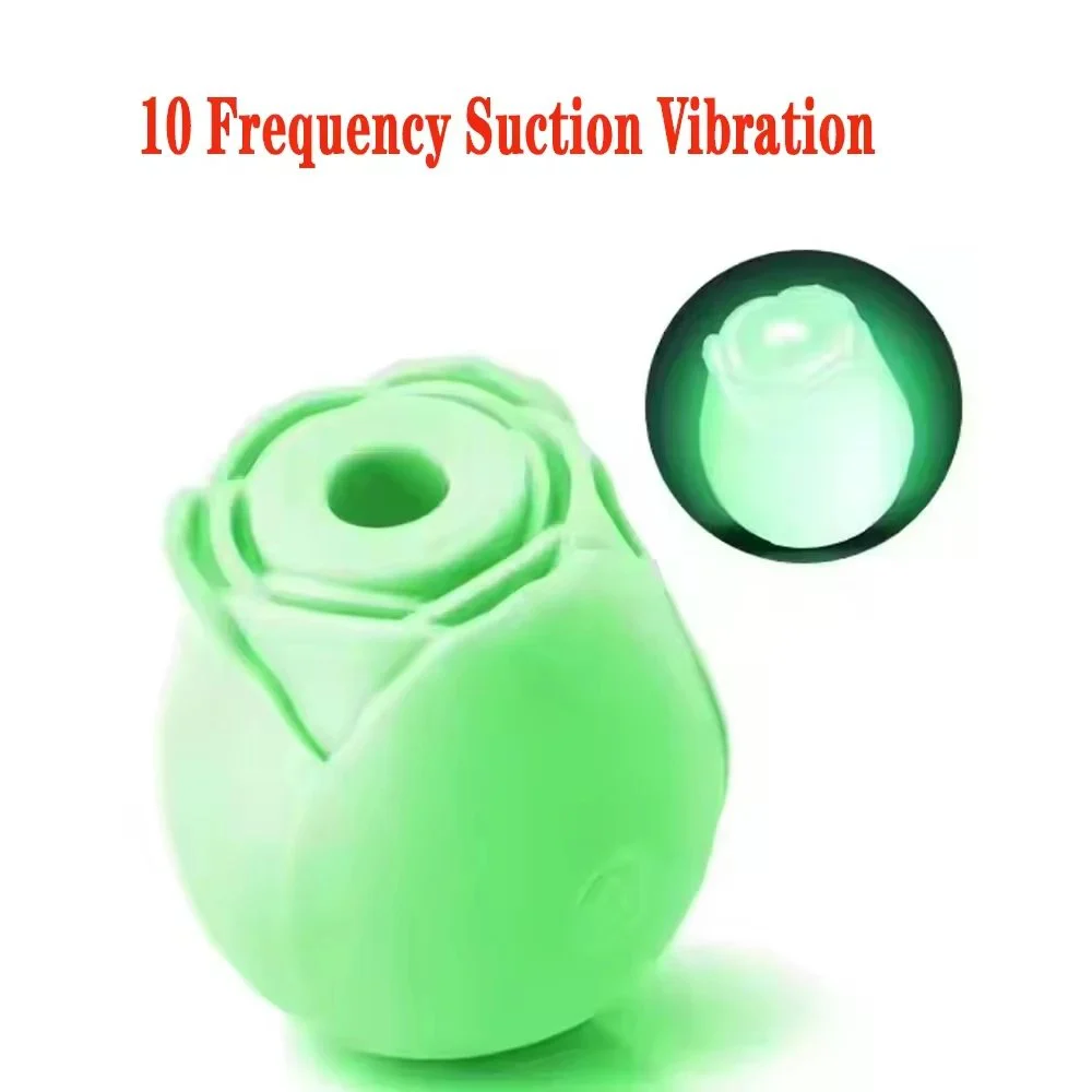 Glow in the Dark Rose Vibrator Clitoral Sucking and Nipple Sucker Clitoris Stimulator Luminous Women's Sex Toy
