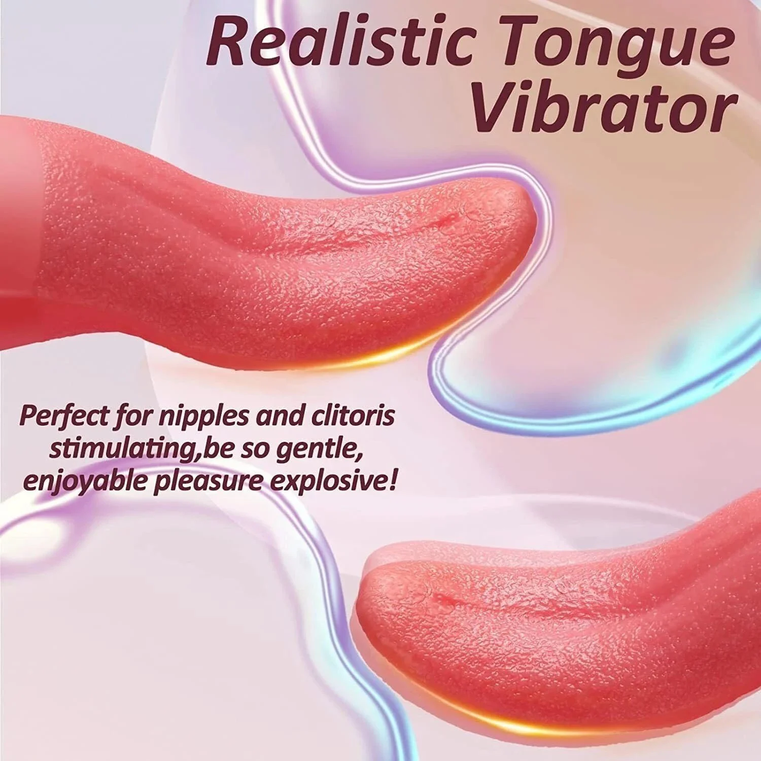 Tongue Shaped Vibrator Waterproof Breast Clitoris Female Realistic Artificial Tongue Licking Vibrator for Women