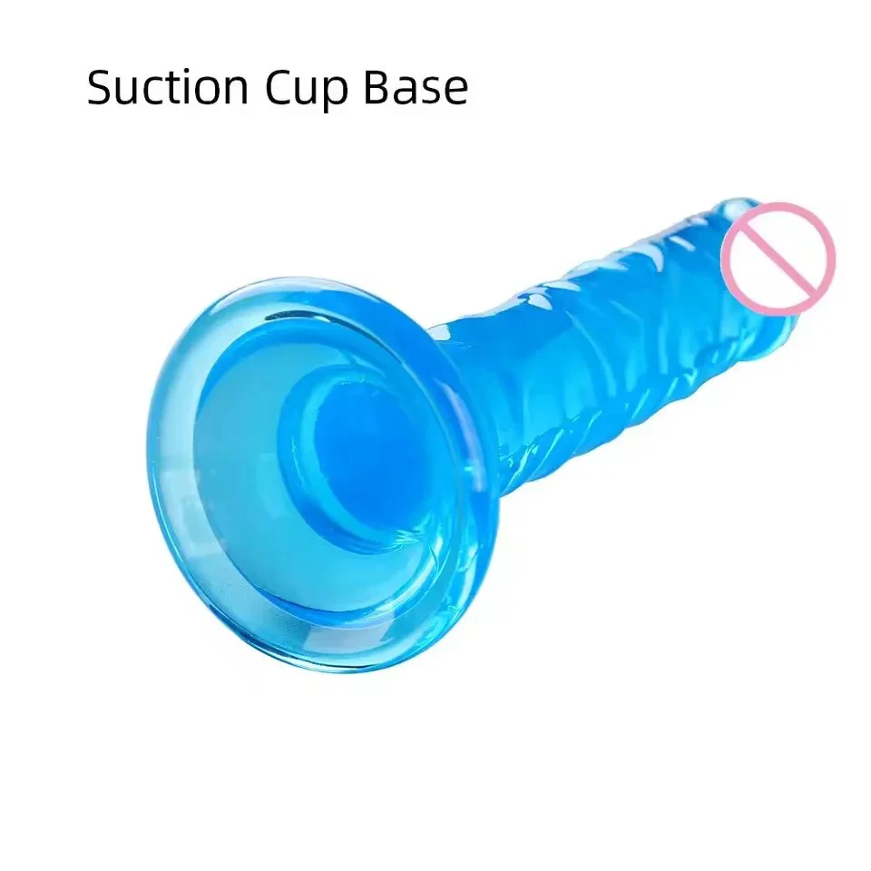 Female Manual Realistic Suction Cup Dildo Mini Small Crystal Penis Adult Women Masturbation Thrusting Toy