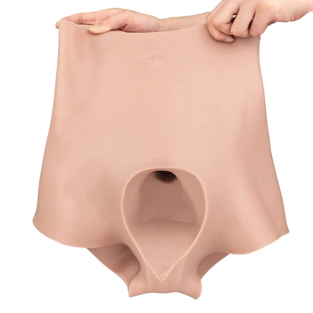 Realistic Hollow Strap on Dildo Pants Men Reusable Condom Stretchy Panties Strap on Men Enhance Girth Sleeve Adult Sex Toy