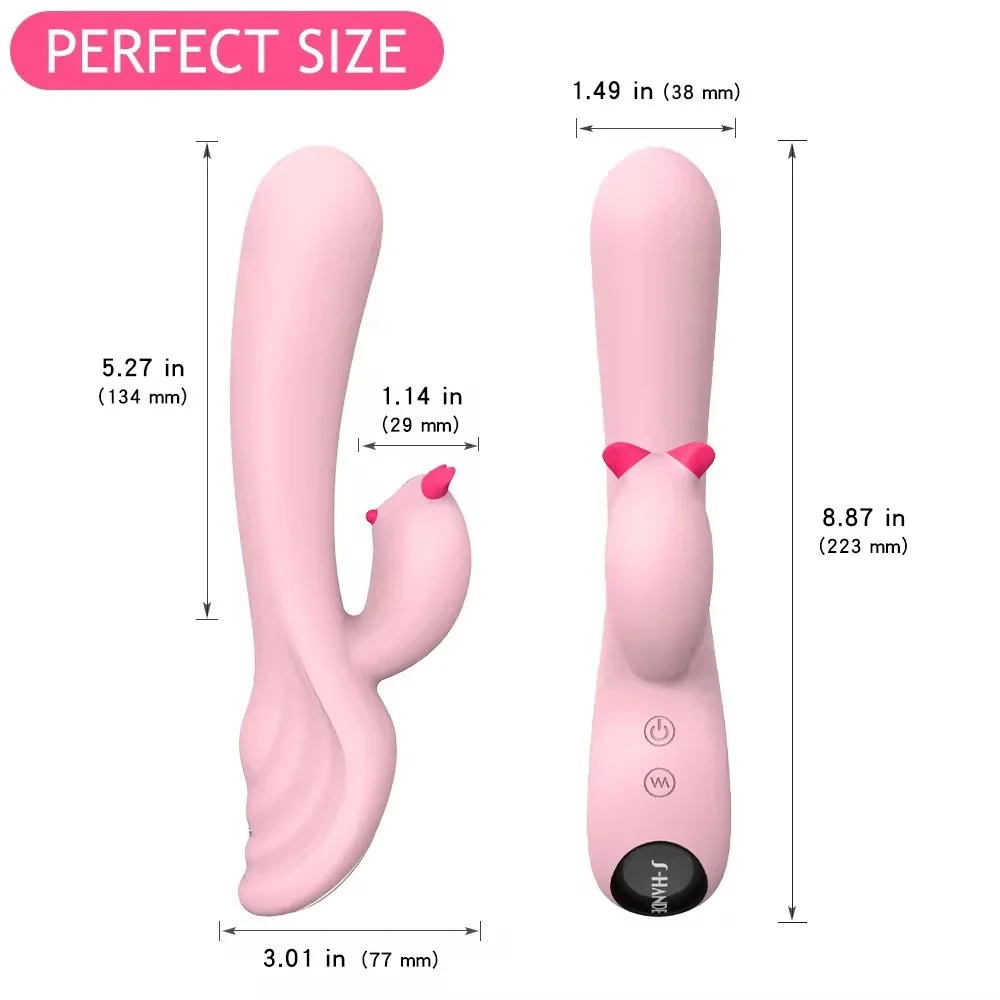 Newest Design Pink Silicone Dual Motor g Spot Vibrator Rabbit Vibrator Sex Toy Vibrator for Women