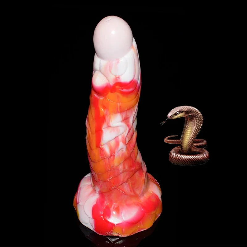 Colorful Artistic God Beast Lifelike Snake Dildo Rubber Sex Toy Lesbian Handjob Penis for Vagina Pussy Massage Wand