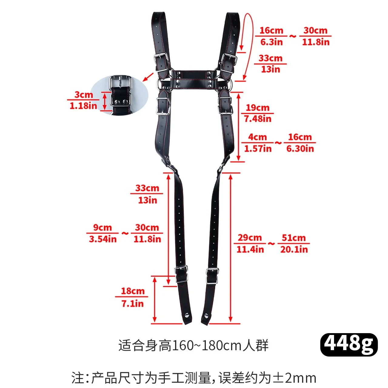 Black PU Strap Belt Accessory Compatible With Chastity Cage Full Body Chest Harness Bondage Restraint Kit Adult Sex Toys