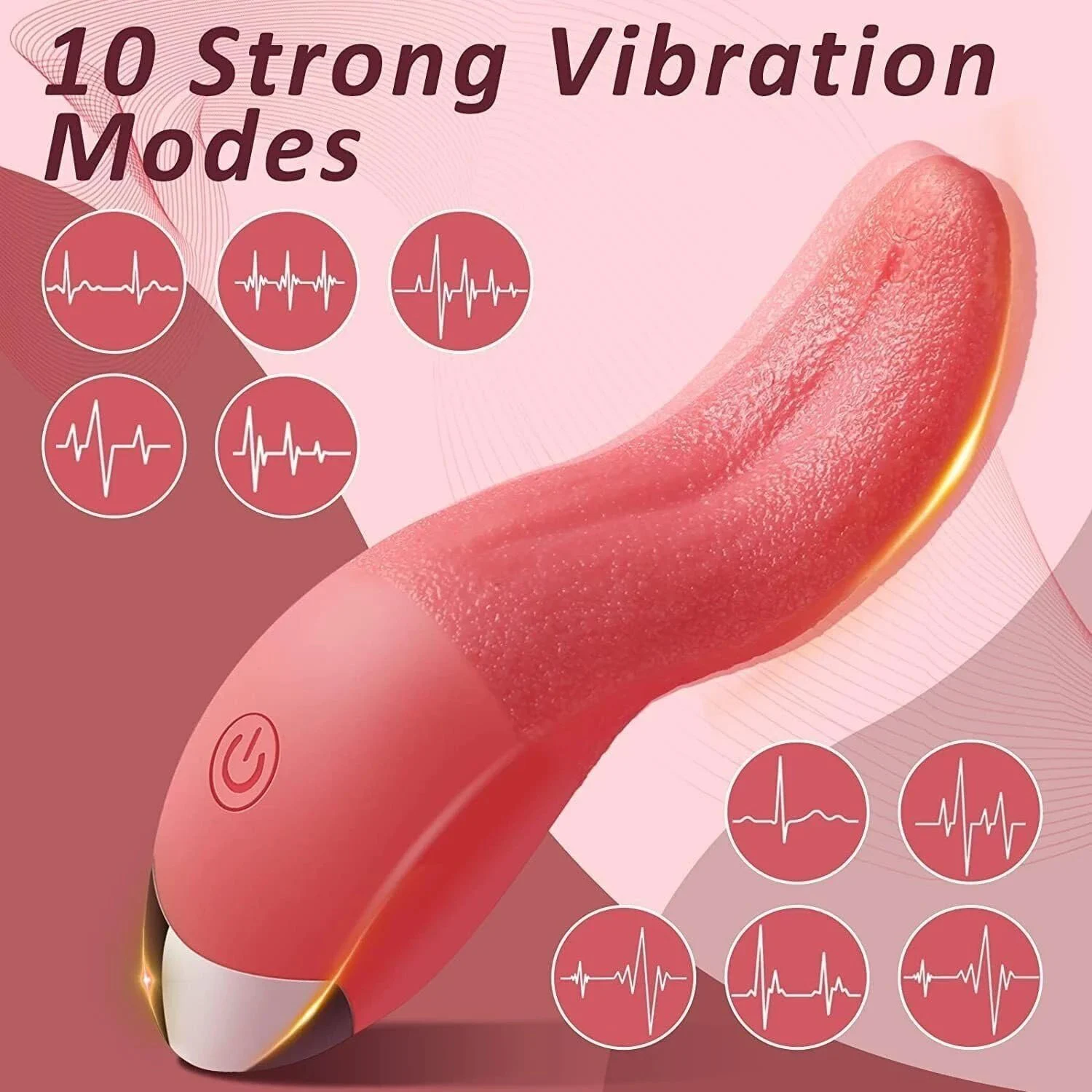 Tongue Shaped Vibrator Waterproof Breast Clitoris Female Realistic Artificial Tongue Licking Vibrator for Women