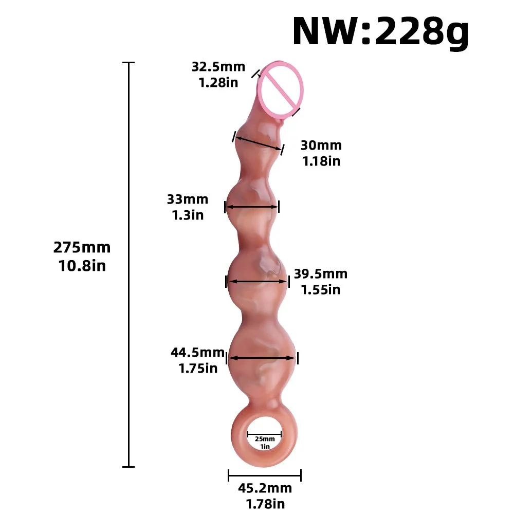 Skin-friendly Anal Beads Butt Plug Adult Sex Toy, Silicone Sex Toys Clitoris G Spot Anal Stimulator Prostate Massager for Couple
