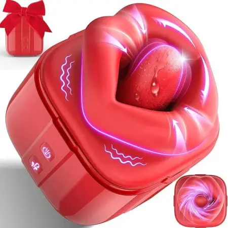 3 in 1 Big Mouth Tongue Licking Vibrator Clitoral Stimulation Sex Toy Box for Women Medical Silicone Waterproof