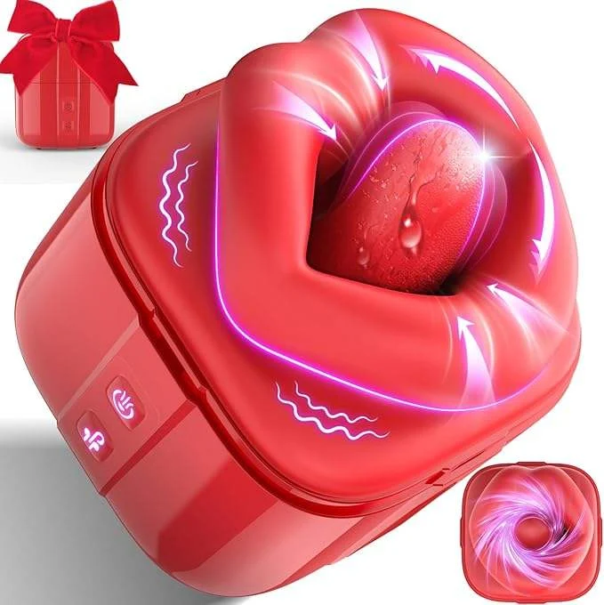 3 in 1 Big Mouth Tongue Licking Vibrator Clitoral Stimulation Sex Toy Box for Women Medical Silicone Waterproof