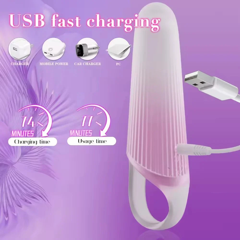 Pink Finger Power Bullet Vibrator Mini Electronic Vibrator Massage Vaginal Vibrating Finger Sleeve