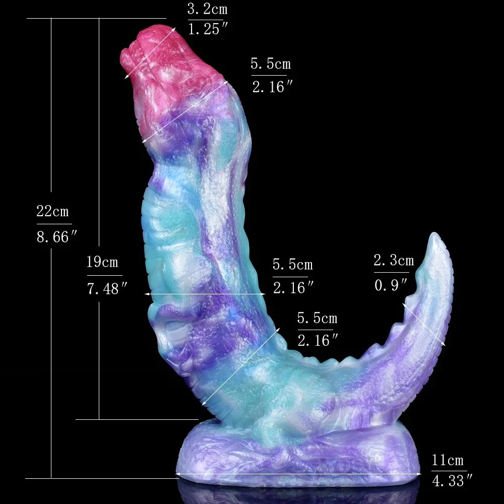 Snake Shape Dildo Fantasy alien Cock Dragon Dildo Curved Shaft Adult Sex Toy for G-spot Anal Play Giant alien Dildo