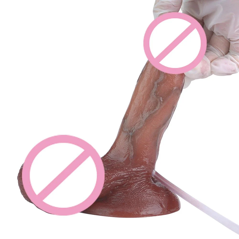Realistic Squirting Penis Silicone Dildo Ejaculation Big Testicles Female Masturbator Anal Sex Toys for Men