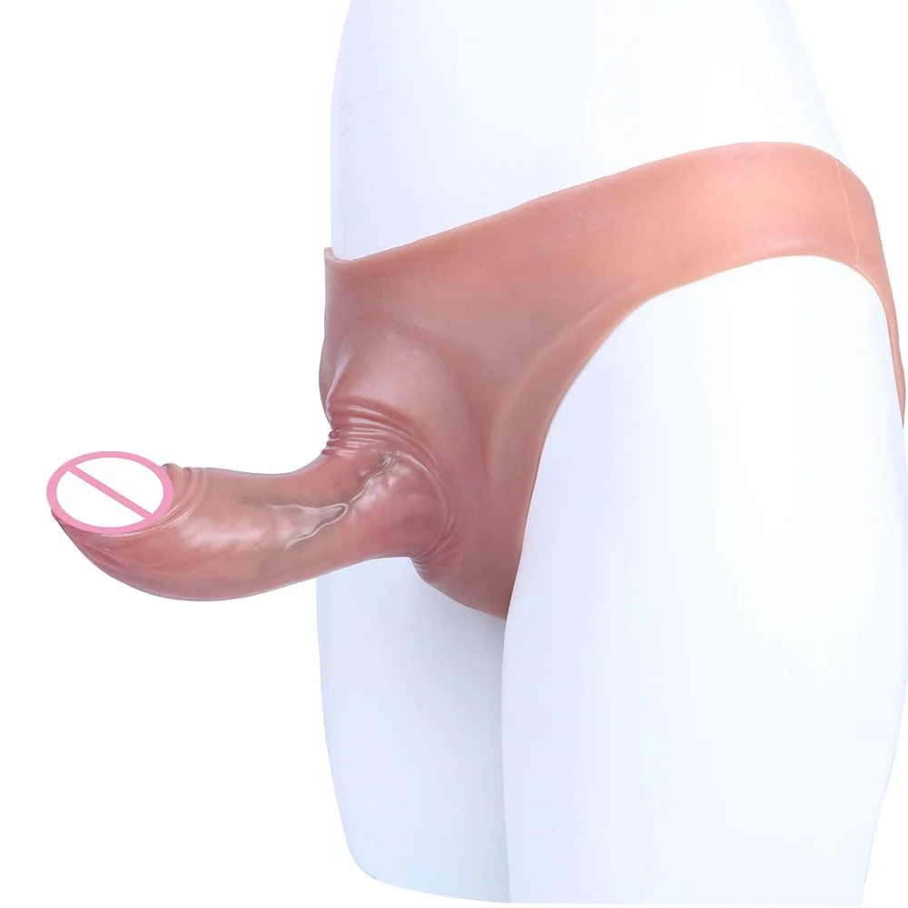 Silicone Skin Touch Simulated Hollow Penis Pants Penis Extension Pants Men Penis Sleeve Lesbian Wearable Sex Adult Products