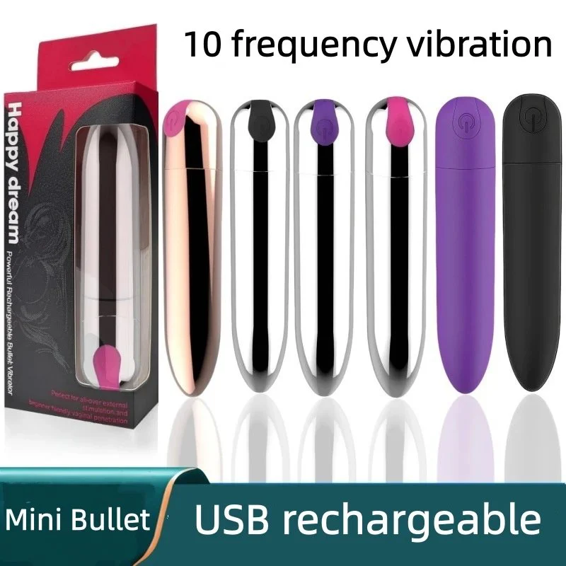 USB Rechargeable 10-Speed Vibrating Bullet Vibrator for Women with Clitoral & G-Spot Stimulation