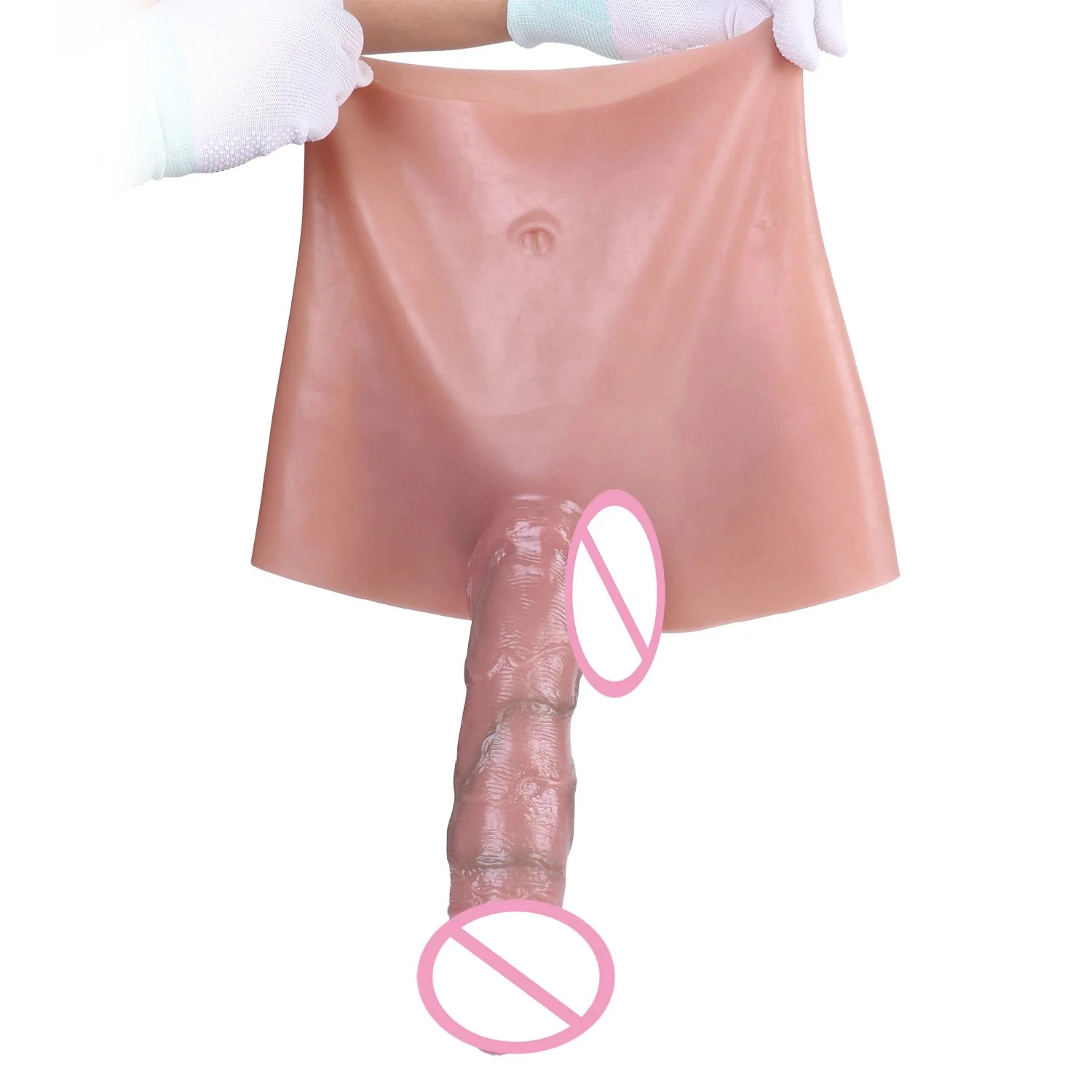 Sex Toy High Waist Penis Sleeves Pantslonger and Bolder Realistic Hollow Dildo Werable Pants for Man and Woman