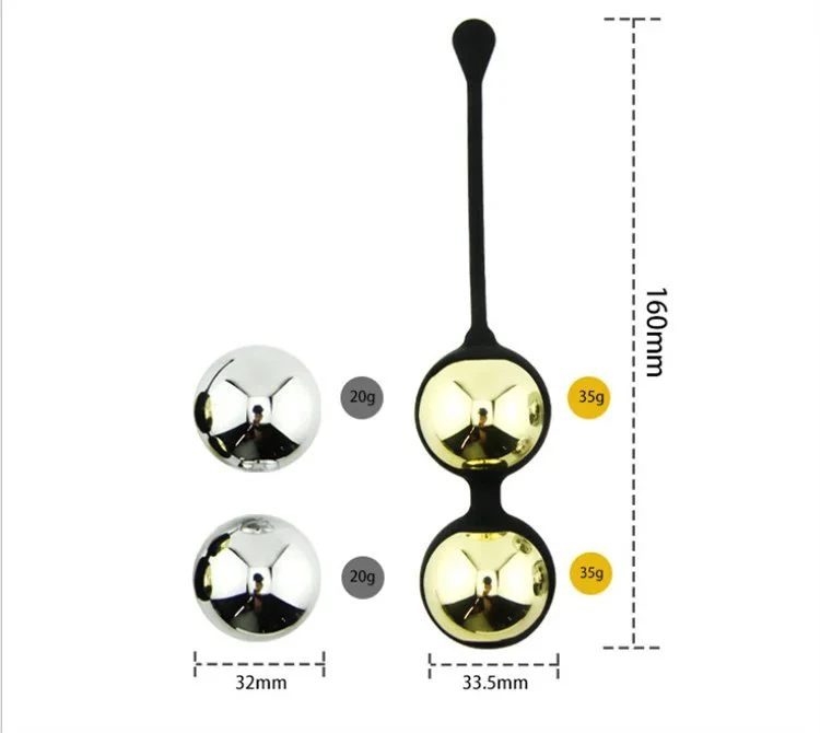 4PCS Metal Silicone Kegel Exercise Balls for Vaginal Tightneing Ben Wa Balls Stainless Steel