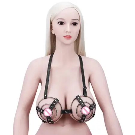 Female Bondage Bra Adjustable Stainless Steel Hollow Out Brassiere Metal Harness Open Cup Bra Cage for Women