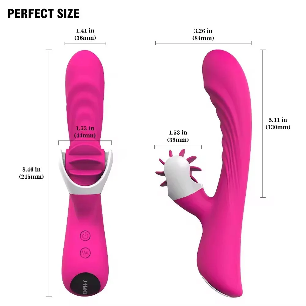 2 in 1 Female Rabbit G-Spot Licking Vibrator Clitoris Stimulators Intelligent Rotating g Spot Vibrator for Women Masturbation