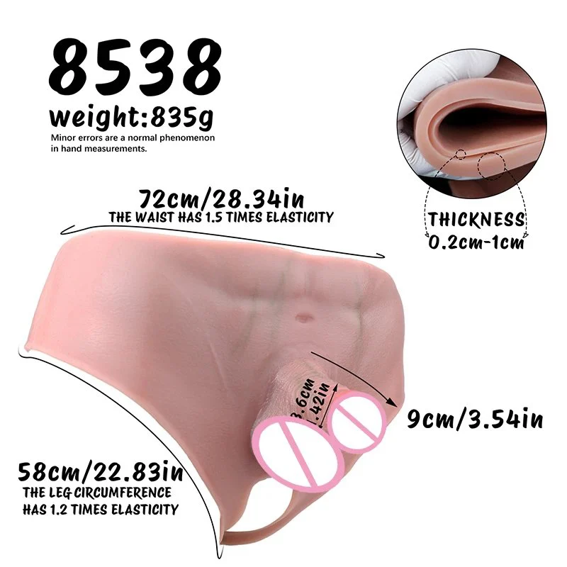 Silicone Open-crotch Solid Dildo Panties for Transgender Lesbian FTM Realistic Packers