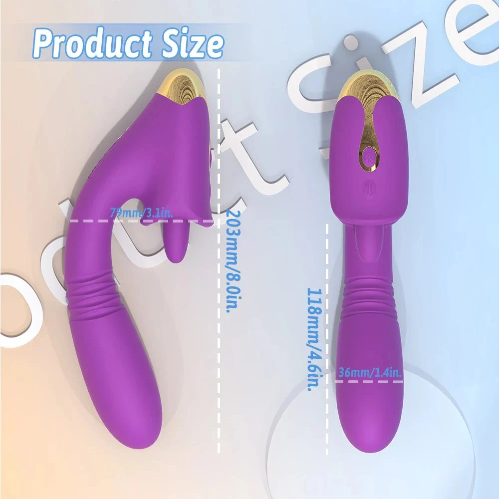 3 in 1 G-Spot Thrusting Vibrator Machine Silicon Clitoral Licking Tongue Vibrators Sex Toys for Women