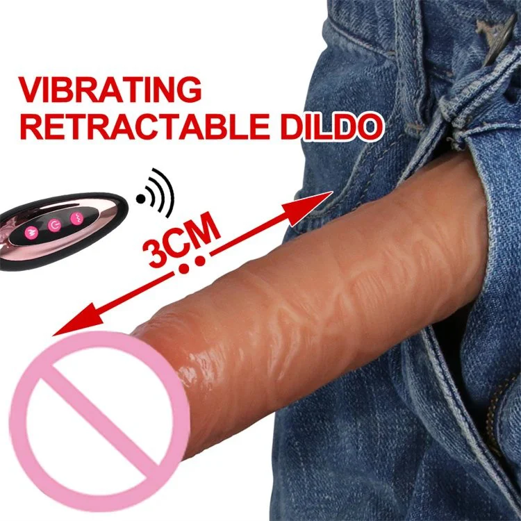 Remote Control Sex Toys Thrusting Heated Realistic Telescopic Soft Silicone Retractable Dildo Vibrator for Women