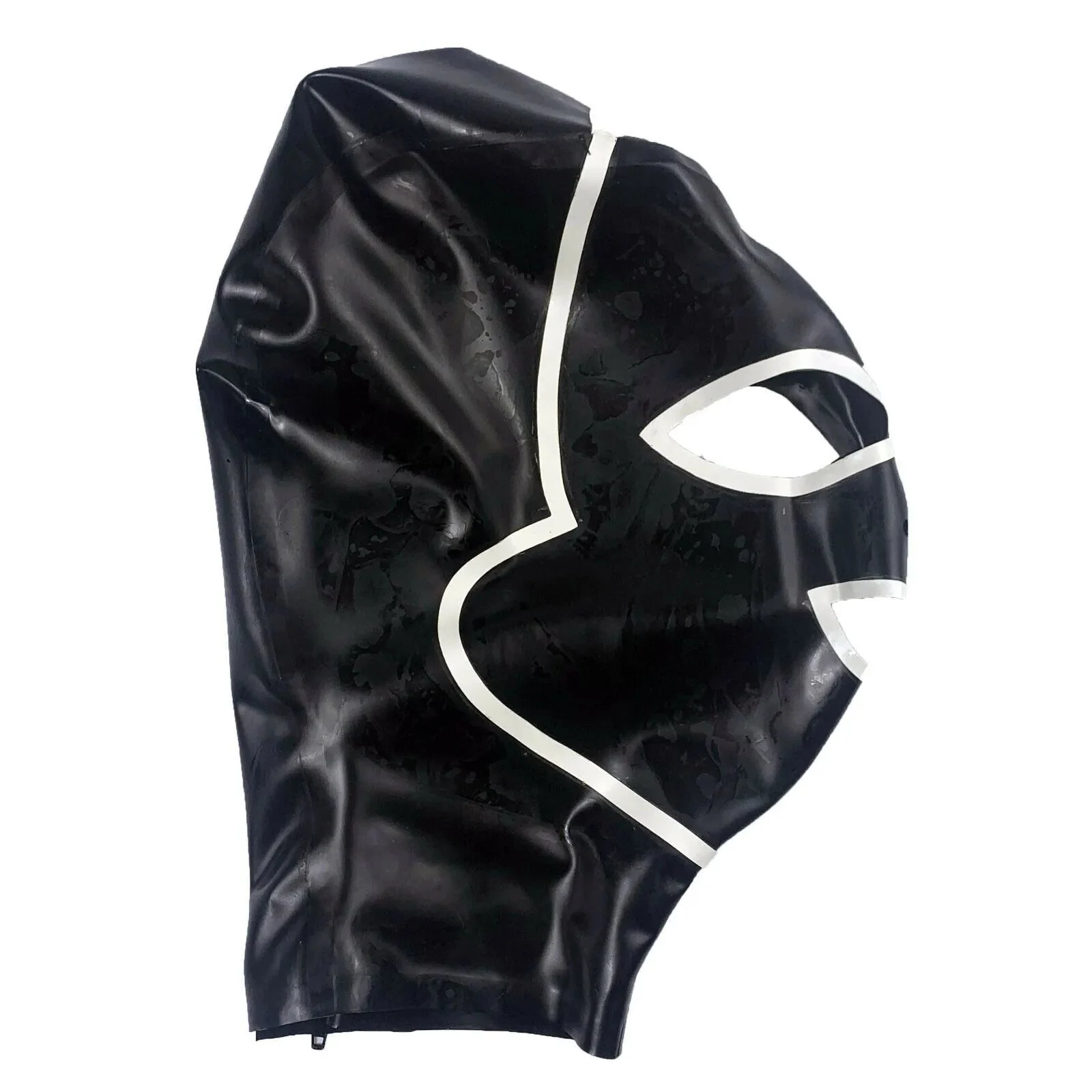 Black Rubber Latex Hood Mask Full Cover 100% Waterproof Oral Sexy Fetish Fast Delivery