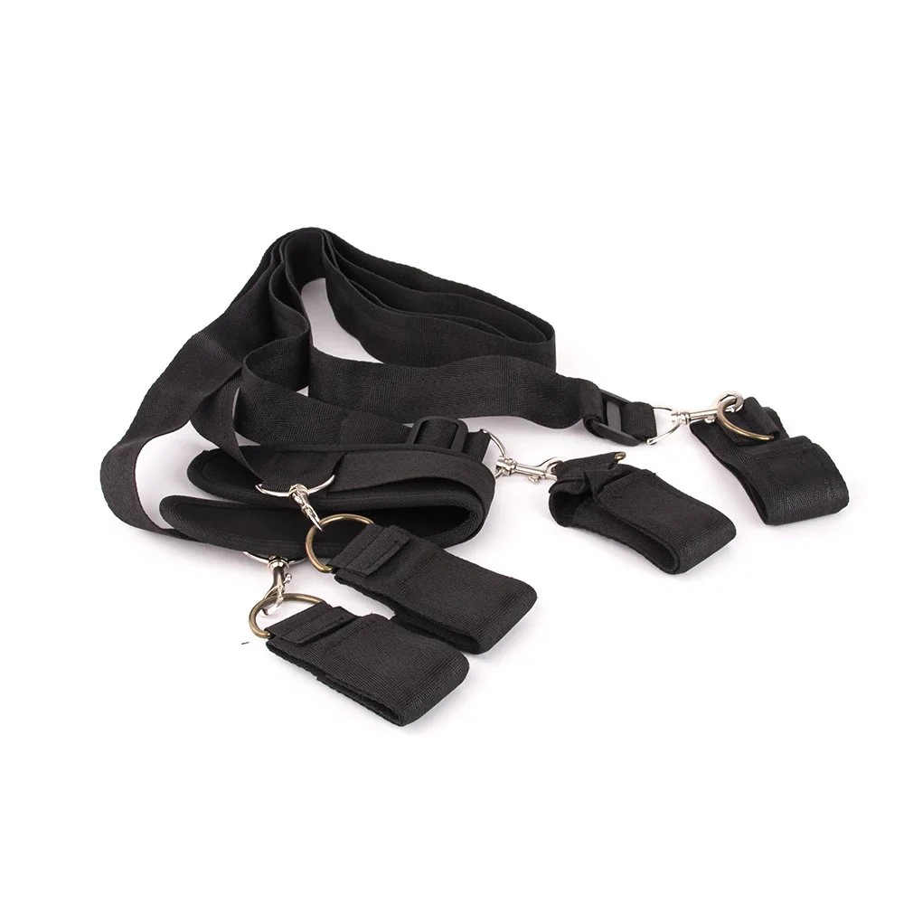 Fetish Flirting Erotic Positioning Bandage Easy Open Leg with Handcuff Anklecuff for Slave Game