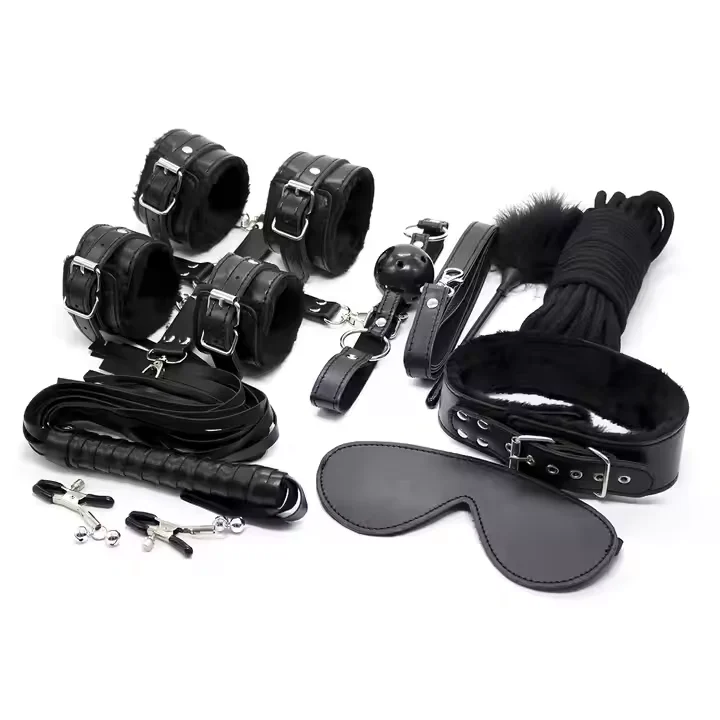 Fun 10 Adult Bondage Sex Toy Hands and Feet Handcuffed Whip for Sex Supplies Training and Flirting