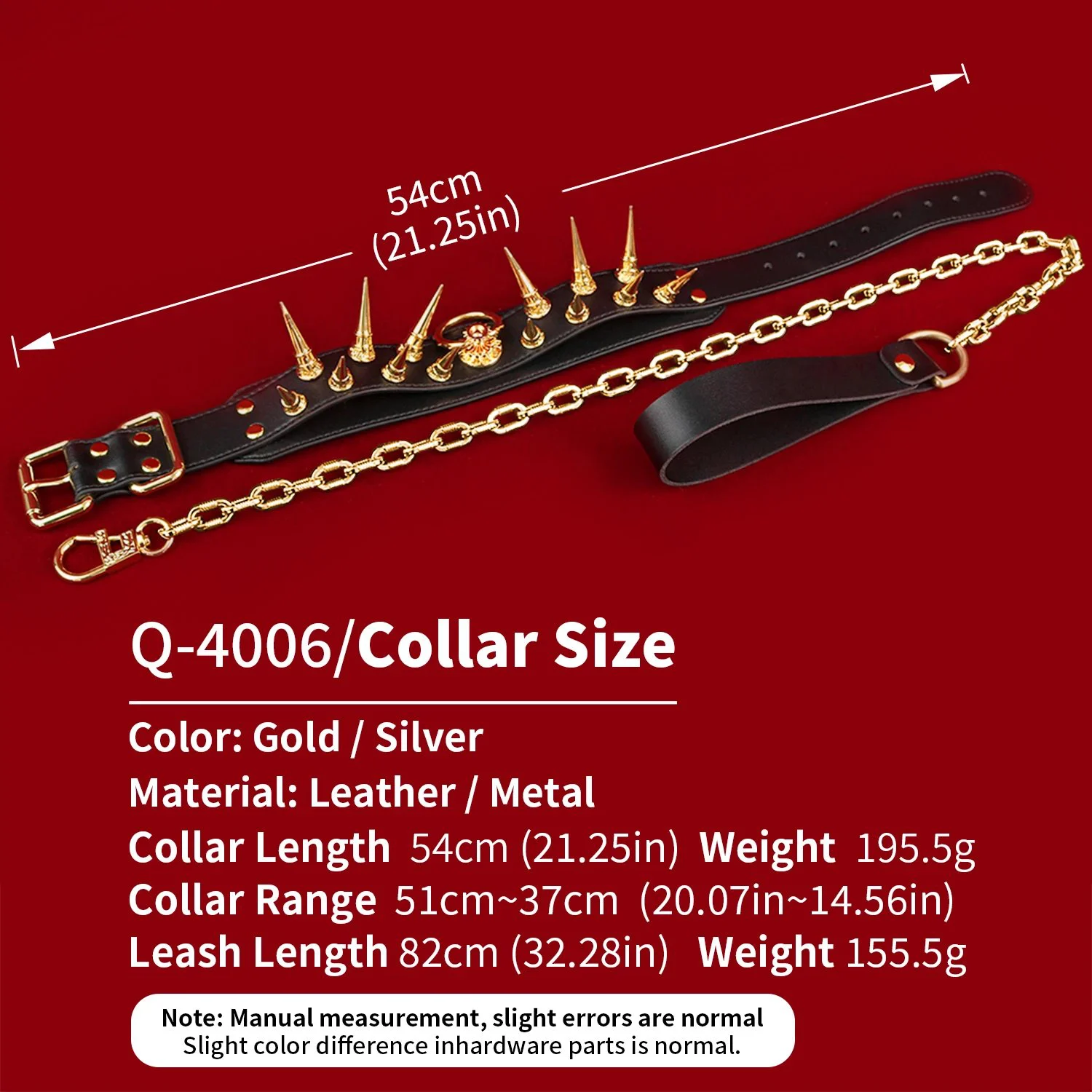 Fanged Wolf Submissive Collar Available in 2 Colors Body Restraint Product Suitable for Adults Aged 18+ Adult Novelty Toy