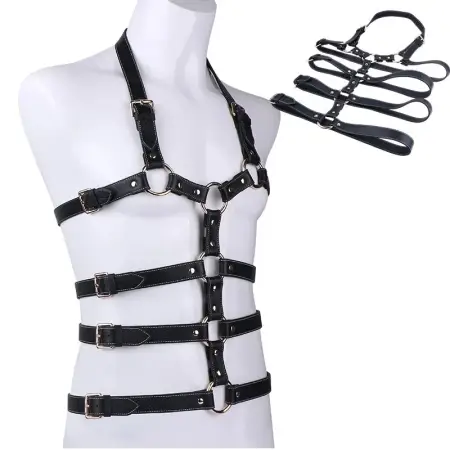 Bondage Body Harness Man Leather Chest Harness,Full Body Bondage Leather Harness,Fetish Wear Man Gear for Men