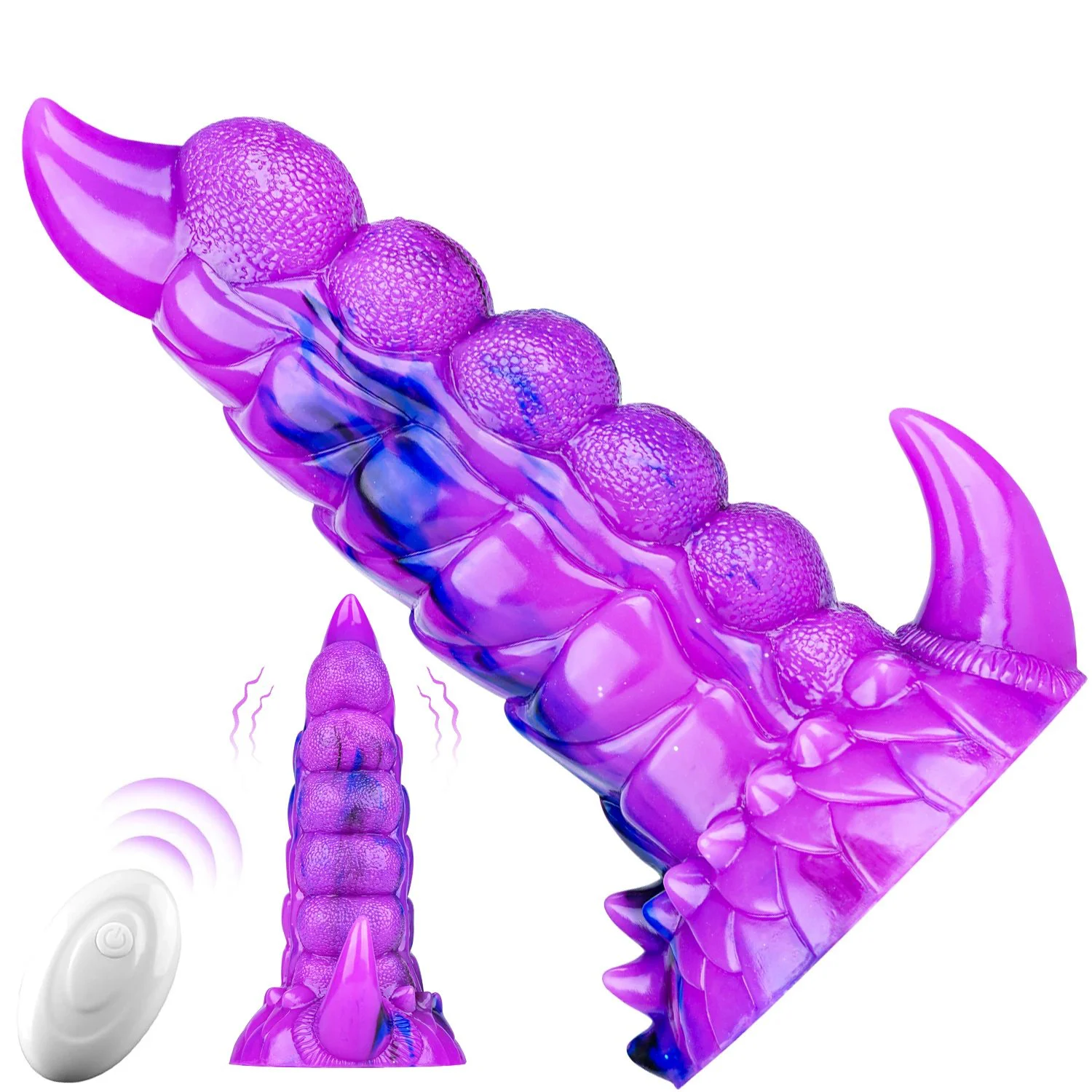 Remote Control Vibrating Silicone G-Spot Dildo 10 Vibrations 100% Waterproof USB Rechargeable Soft Beginner-Friendly Strong