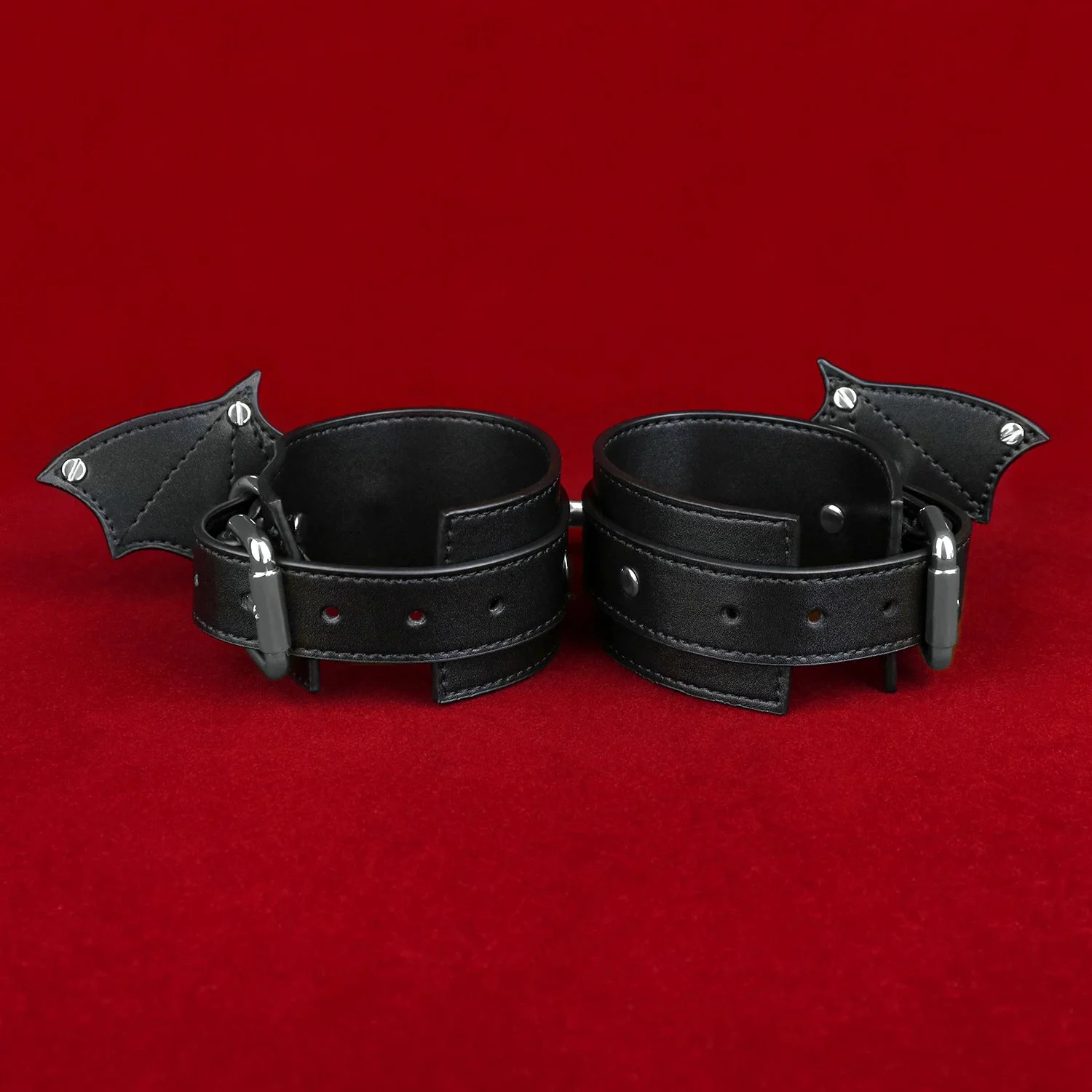 Handcuffs + Ankle Cuffs Leather Bondage 2-Piece Set Available in 2 colors Submissive's Game Prop