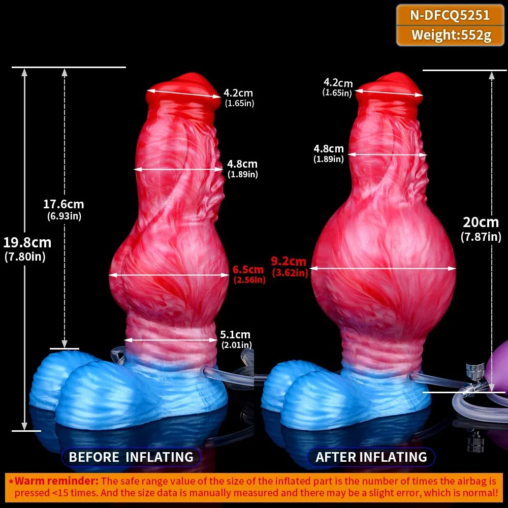 Dog Dildo Squirting Inflatable Anal Plug with Big Knot G-spot Stimulator Ejaculation Penis Silicone Adult Toy for Man Women