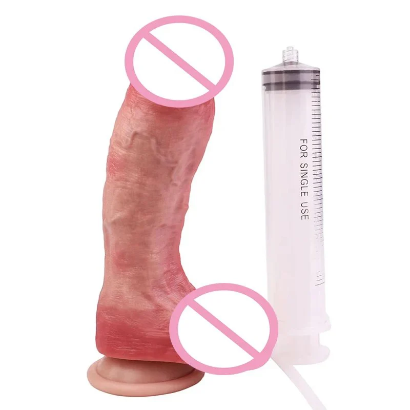 Realistic-feel Simulated Penis with Squirting Function Made of Liquid Silicone Rubber That Adheres to the Body